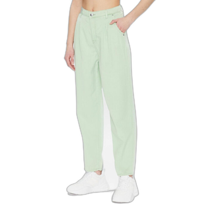 Guess Light Green Andrea Barrel Relaxed Mom Jeans