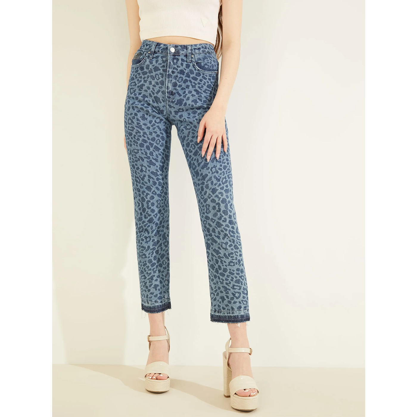 Guess clearance leopard jeans