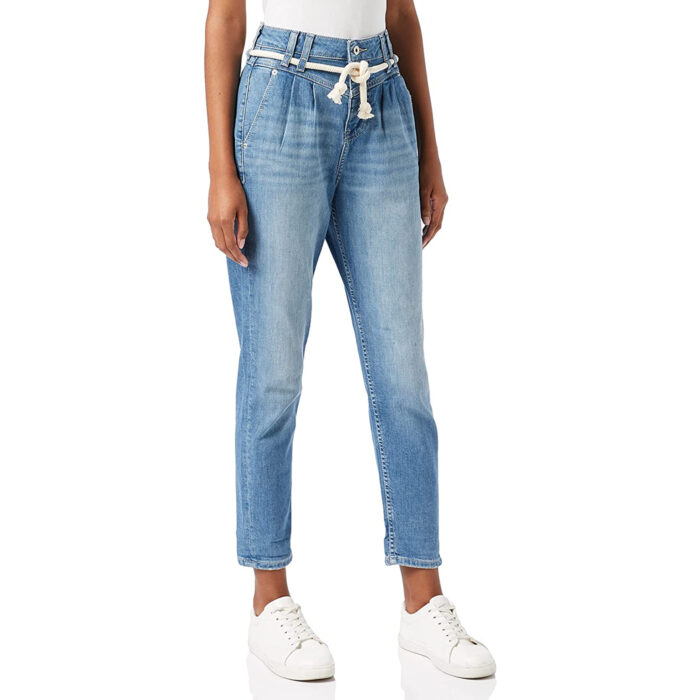 Mustang High Rise Mom Tie Rope Belted Jeans