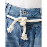 Mustang High Rise Mom Tie Rope Belted Jeans