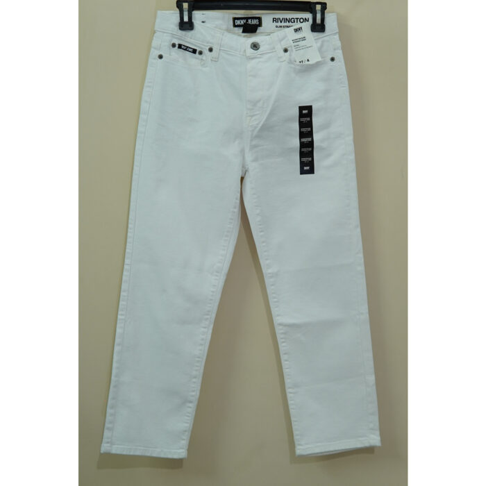 DKNY Rivington Slim Straight White Jeans