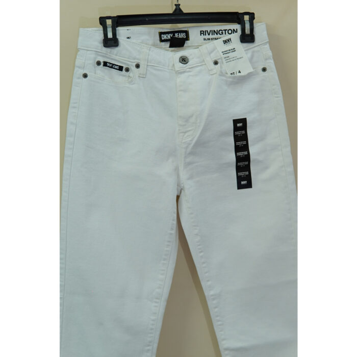 DKNY Rivington Slim Straight White Jeans