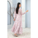 Light Pink Floral Printed Long Dress