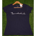 Navy Banderid Logo Printed T Shirt