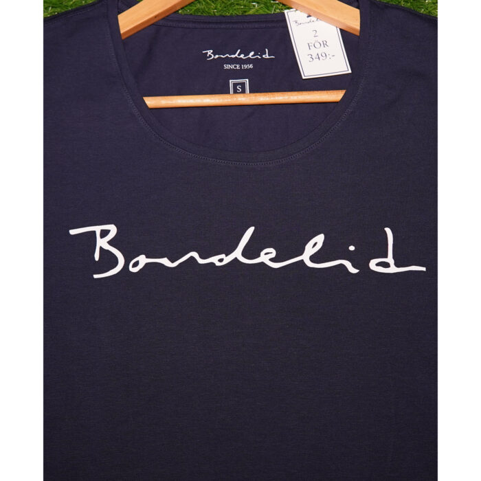 Navy Banderid Logo Printed T Shirt