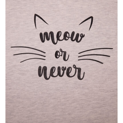 H&H Grey Meow Or Never Printed T Shirt