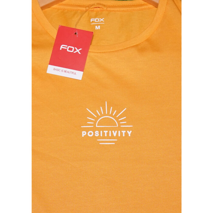 Fox Mustard Positivity Printed T Shirt