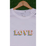 H&H White Love Printed T Shirt