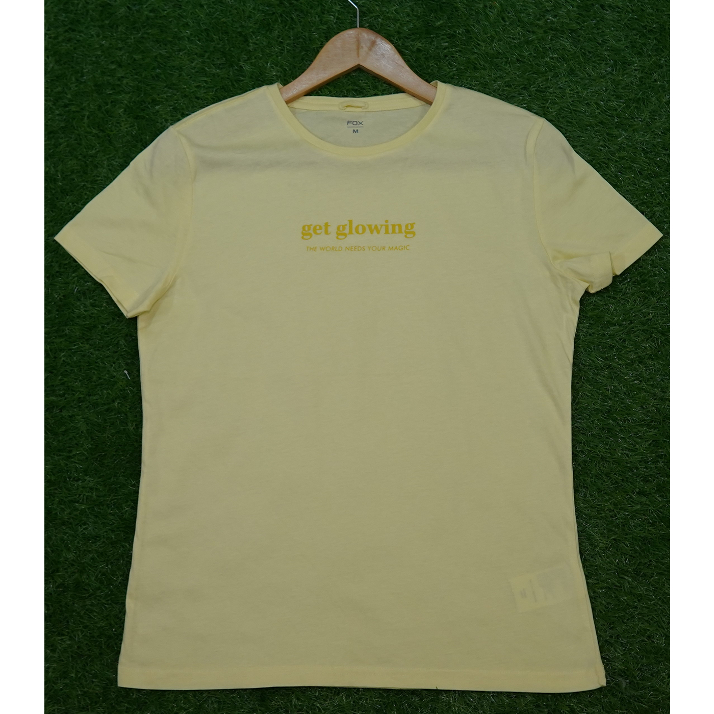 Fox Light Yellow Print T Shirt