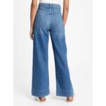 Gap Blue Button Up High Rise Wide Leg Washwell Jeans