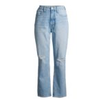 F.A Light Wash High Rise 90’s Straight Ripped Jeans