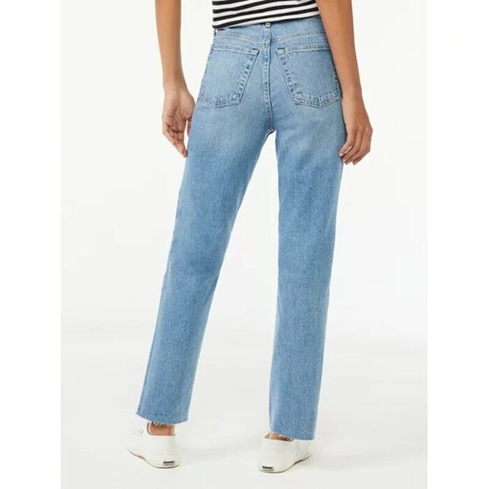 F.A Light Wash Super High Rise Crop Straight Jeans