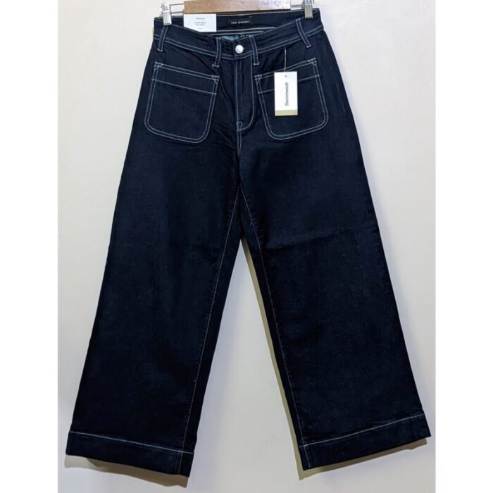 F.A Rinse Wash High Rise Double Pocket Wide Leg Jeans