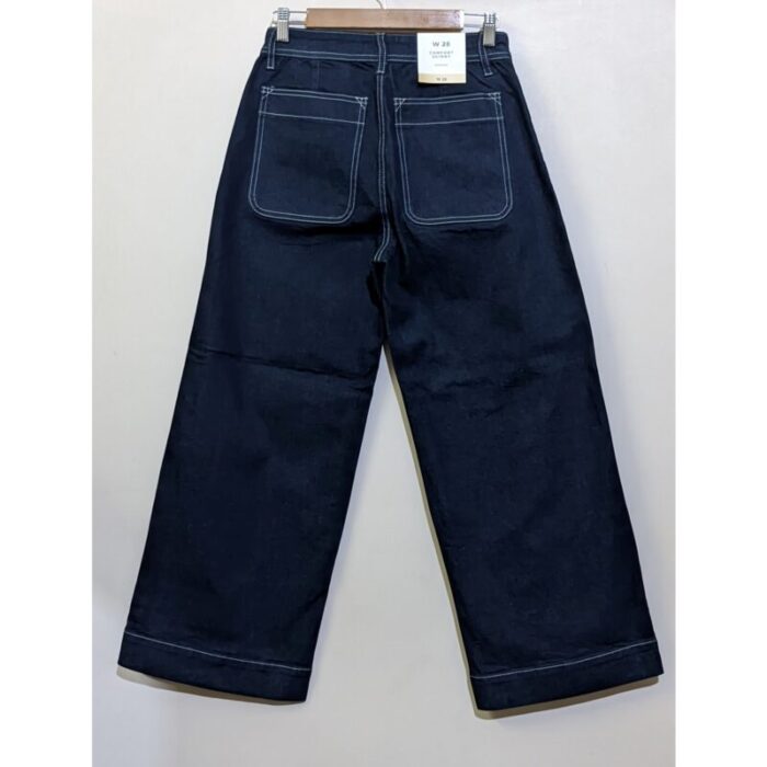 F.A Rinse Wash High Rise Double Pocket Wide Leg Jeans