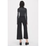 Zara Black Marine High Rise Wide Leg Crop Jeans