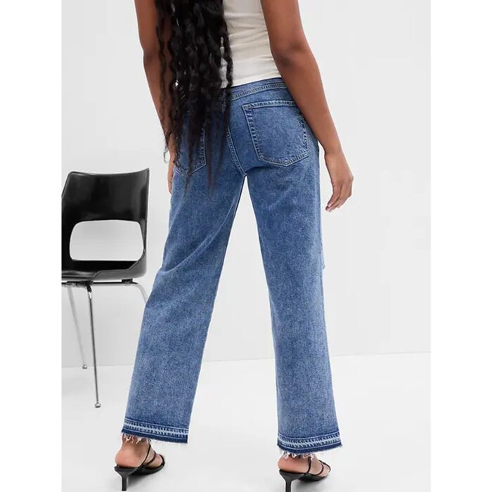 Gap High Rise Destructed Crop Straight Ripped Jeans