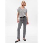 Gap Light Grey High Rise Straight Jeans