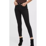 Banana Republic Black High Rise Raw Hem Skinny Jeans