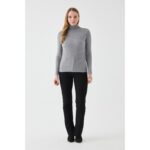 Heather Grey Turtleneck Ribbed Sweater