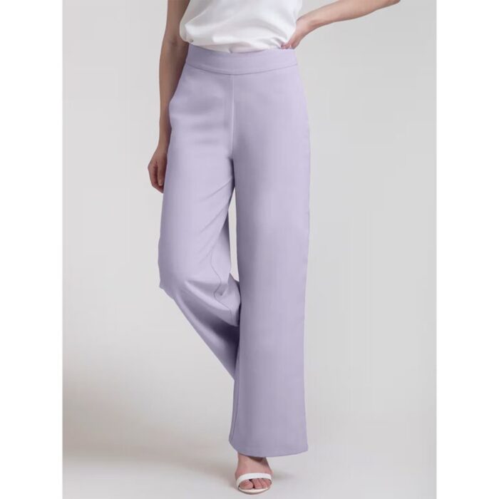 Bershka Lilac High Rise Super Wide Leg Trouser