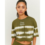 Tally Weijl Green Oversized Printed T Shirt