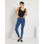 Kiabi High Waist Blue Button Up Soft Jegging