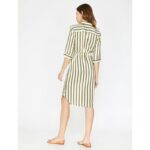 Koton Yellow White Stripe Short Dress