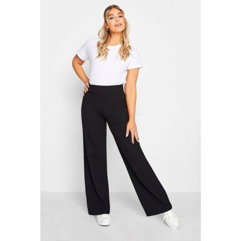 Bershka Black High Rise Super Wide Leg Trouser