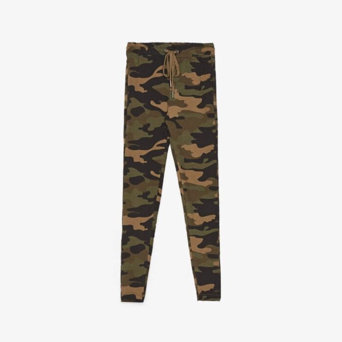 Bershka Dark Camouflage Plush Legging