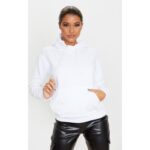 White Basic Fleece Hoodie