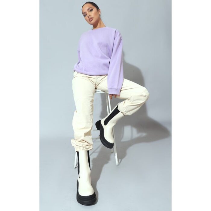 Lilac Crewneck Basic Sweatshirt