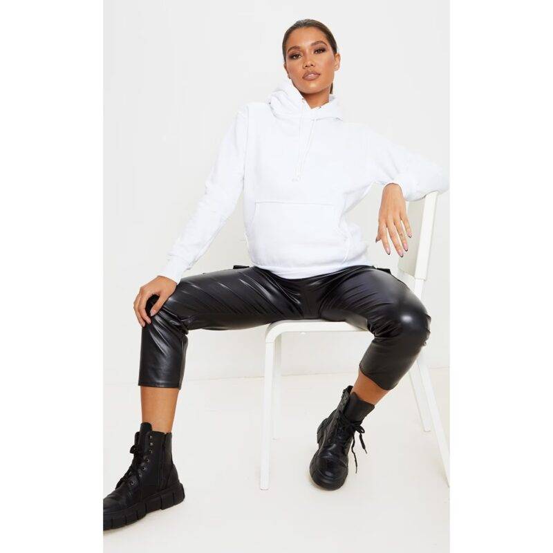 White Basic Fleece Hoodie