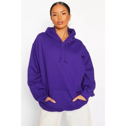 Dark Purple Basic Kangaroo pocket Hoodie