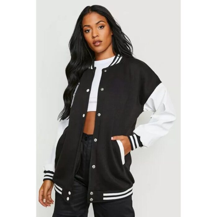 Black and White Varsity Baseball Jacket