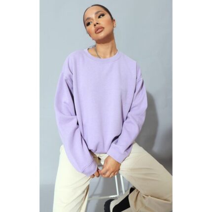 Lilac Crewneck Basic Sweatshirt