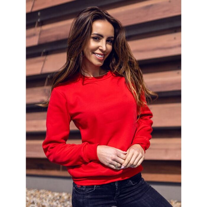 Red Basic Crewneck Sweatshirt