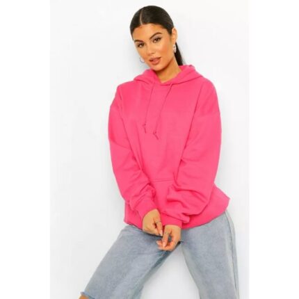 Bright Pink Basic Fleece Hoodie