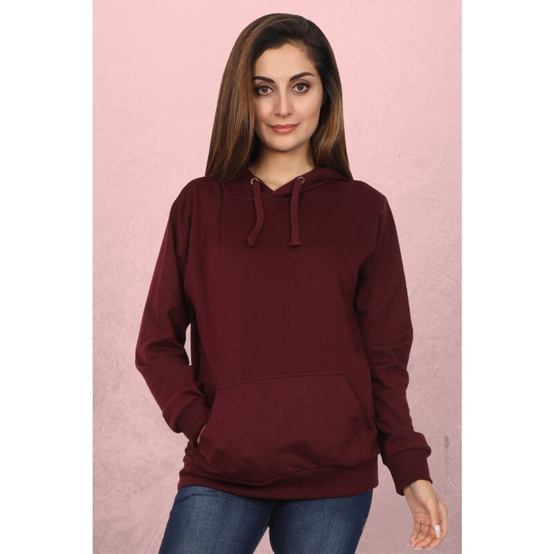 Maroon Basic Fleece Hoodie