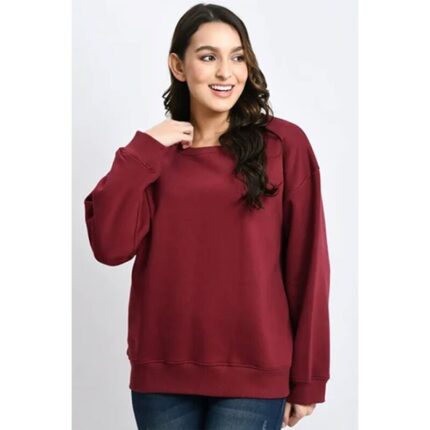 Maroon Basic Crewneck Sweatshirt