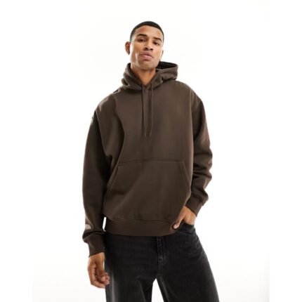 SM Brown Oversized Basic Kangaroo pocket Hoodie