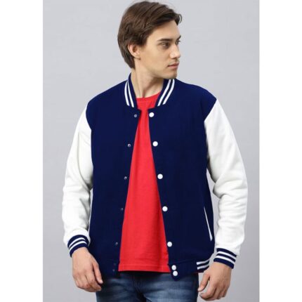 Sm Navy and White Varsity Baseball Jacket