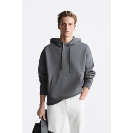 SM Silver Grey Basic Kangaroo pocket Hoodie