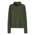 Olive HighNeck Ribbed Long Sleeves