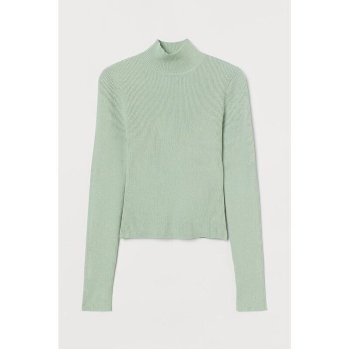 Mint Basic Ribbed Turtle Neck Unisex