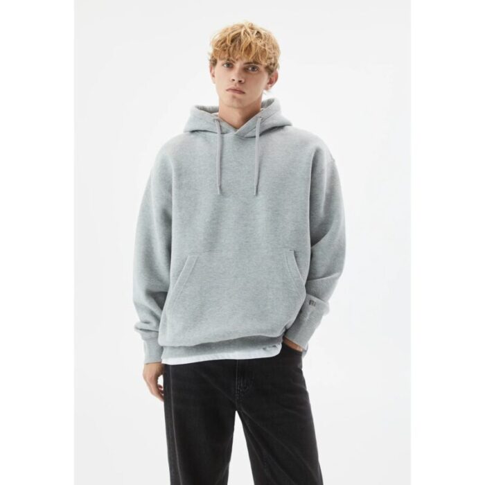 SM Heather Grey Basic Kangaroo pocket Hoodie