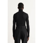 SM Black HighNeck Ribbed Long Sleeves