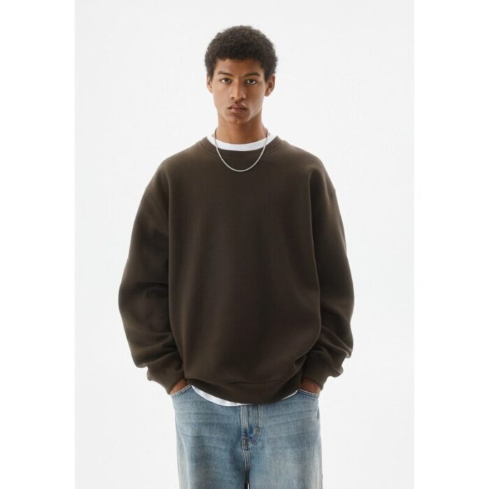 SM Brown Basic Crewneck Sweatshirt