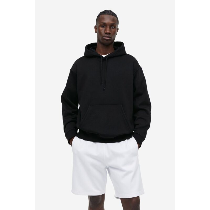 SM Black Basic Kangaroo pocket Hoodie