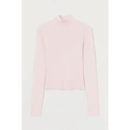 Light Peach Basic Ribbed Turtle Neck Unisex