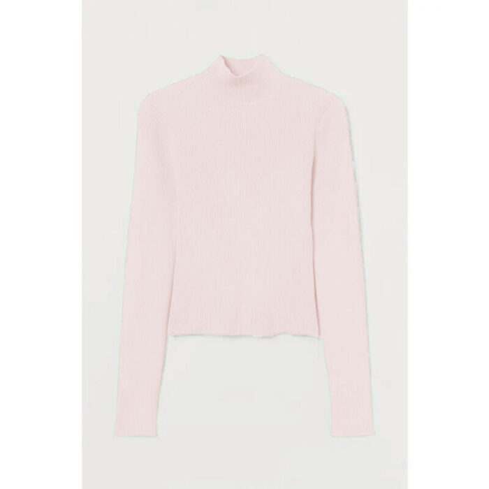 Light Peach Basic Ribbed Turtle Neck Unisex